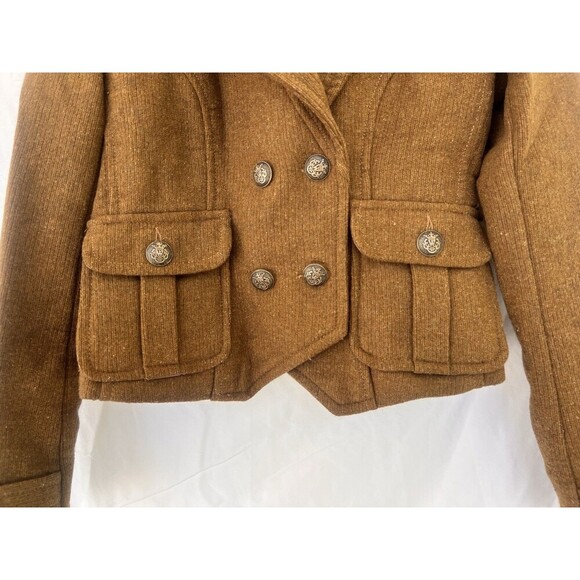 ZARA Trafaluc British Collection Wool Military Peacoat Jacket M Preppy Academia - Picture 4 of 10